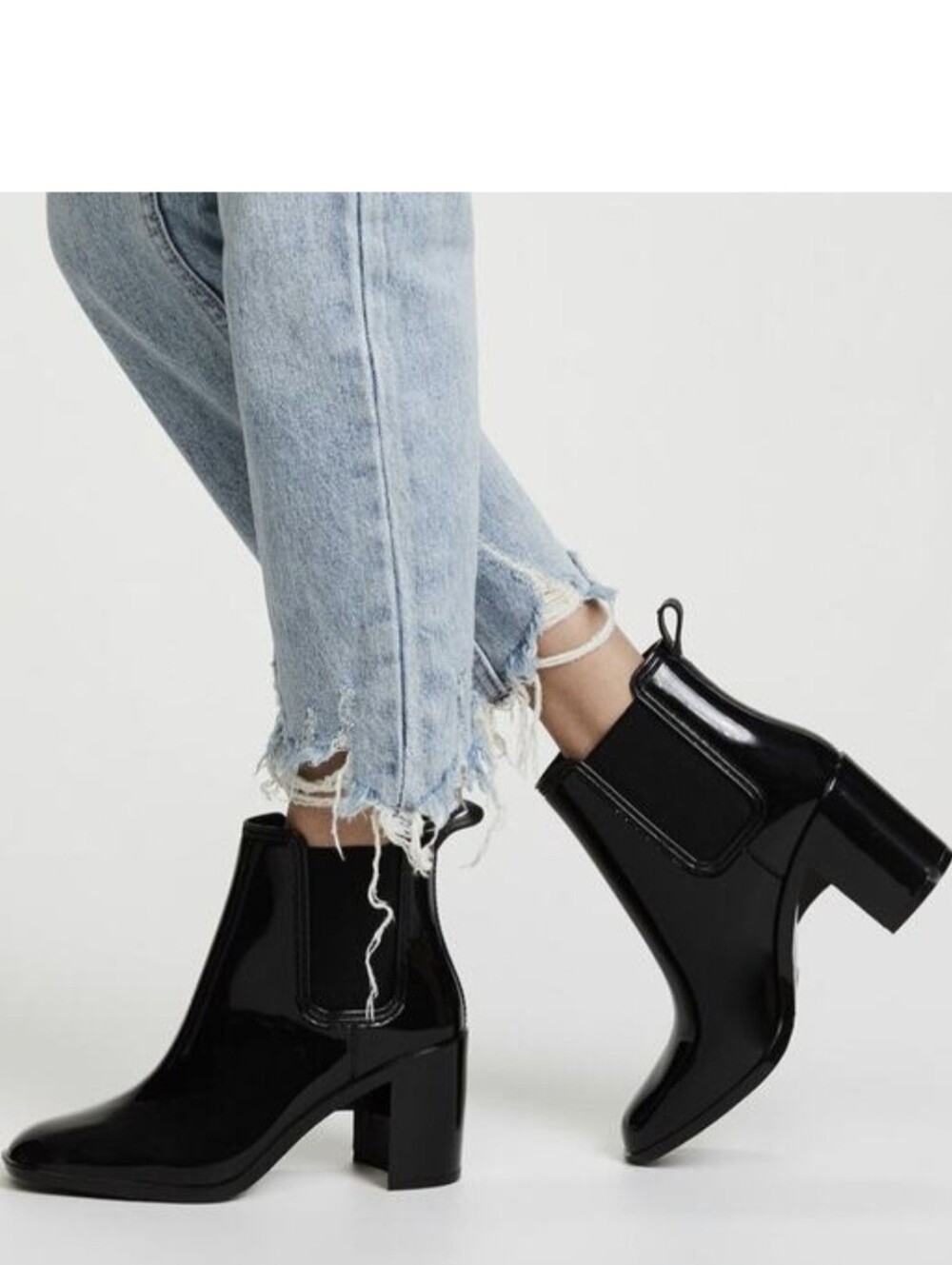 Jeffrey Campbell Hurricane Black Chelsea Waterproof Rain Ankle Booties- Size 9